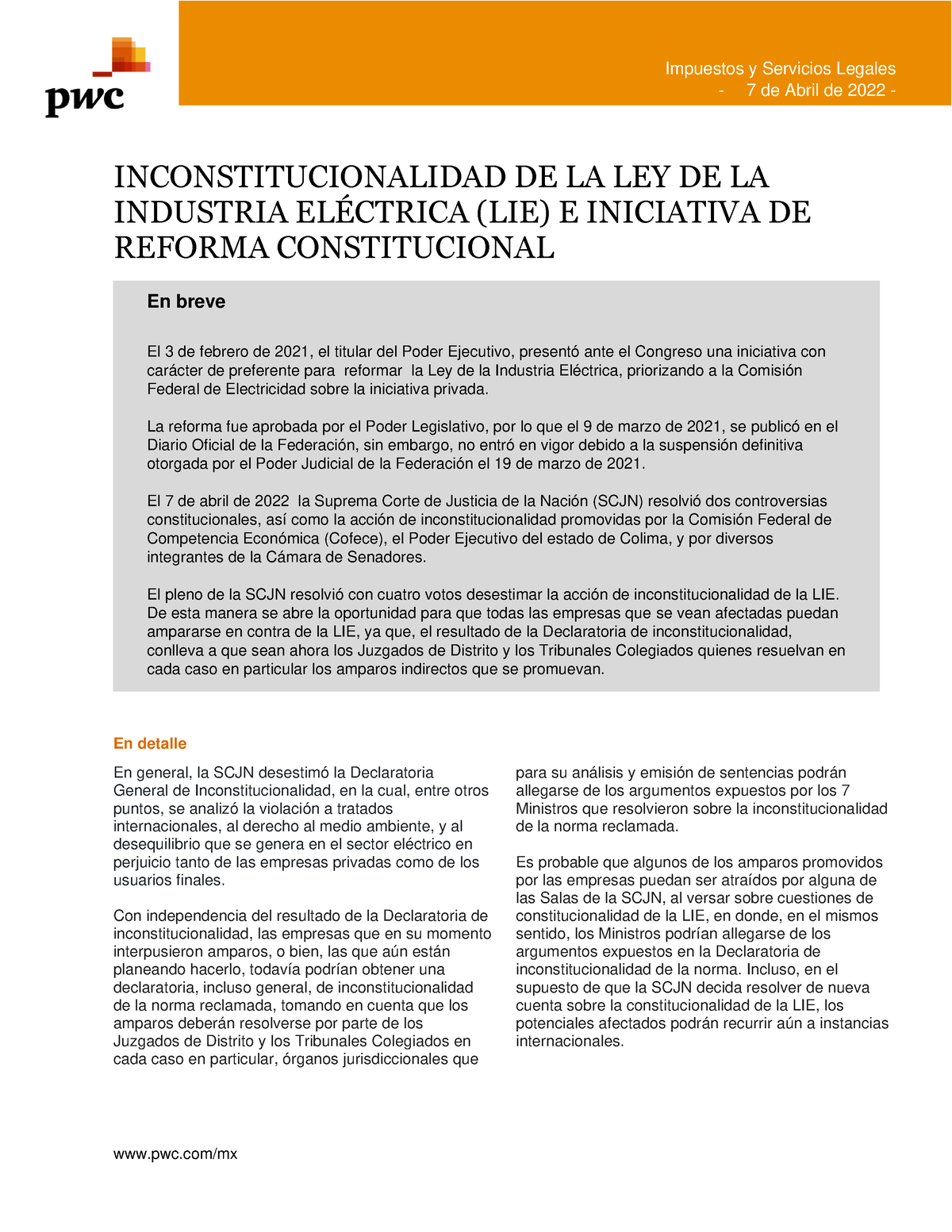 Lie iniciativa reforma constitucional Impuestos y Servicios Legales 7