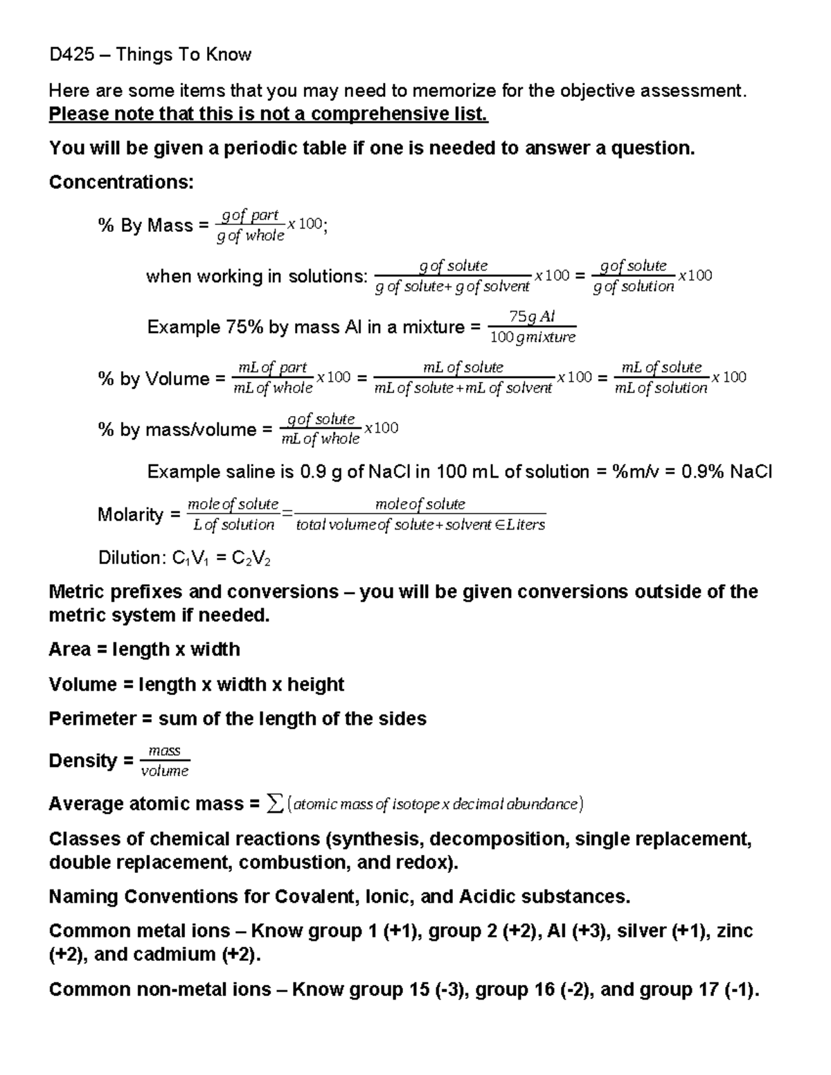 D425 What you need to know - D425 – Things To Know Here are some items ...