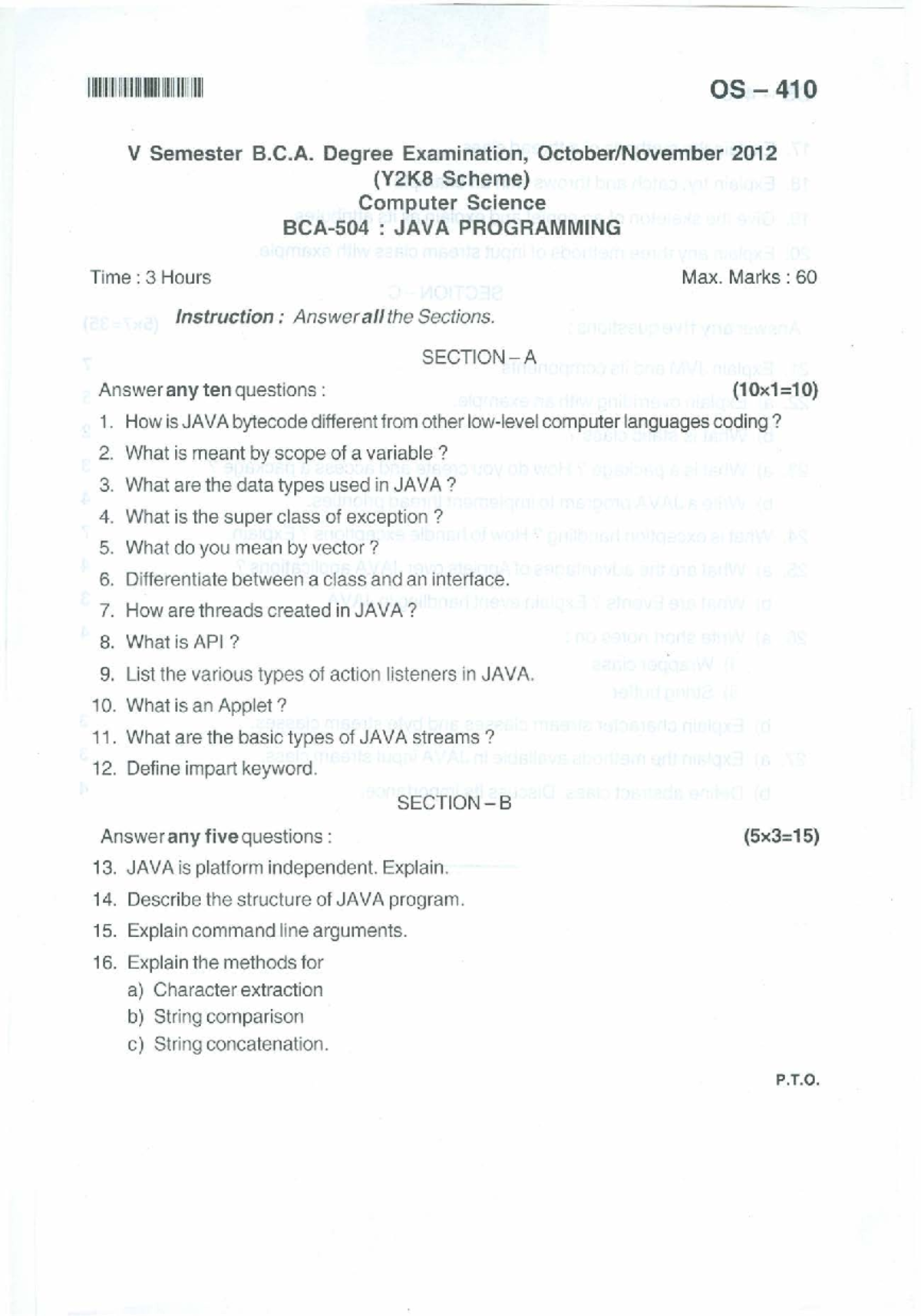 Java-Programming-V - John - 11111111111111111111111111111111111 os - 410 V  Semester B.C. Degree - Studocu