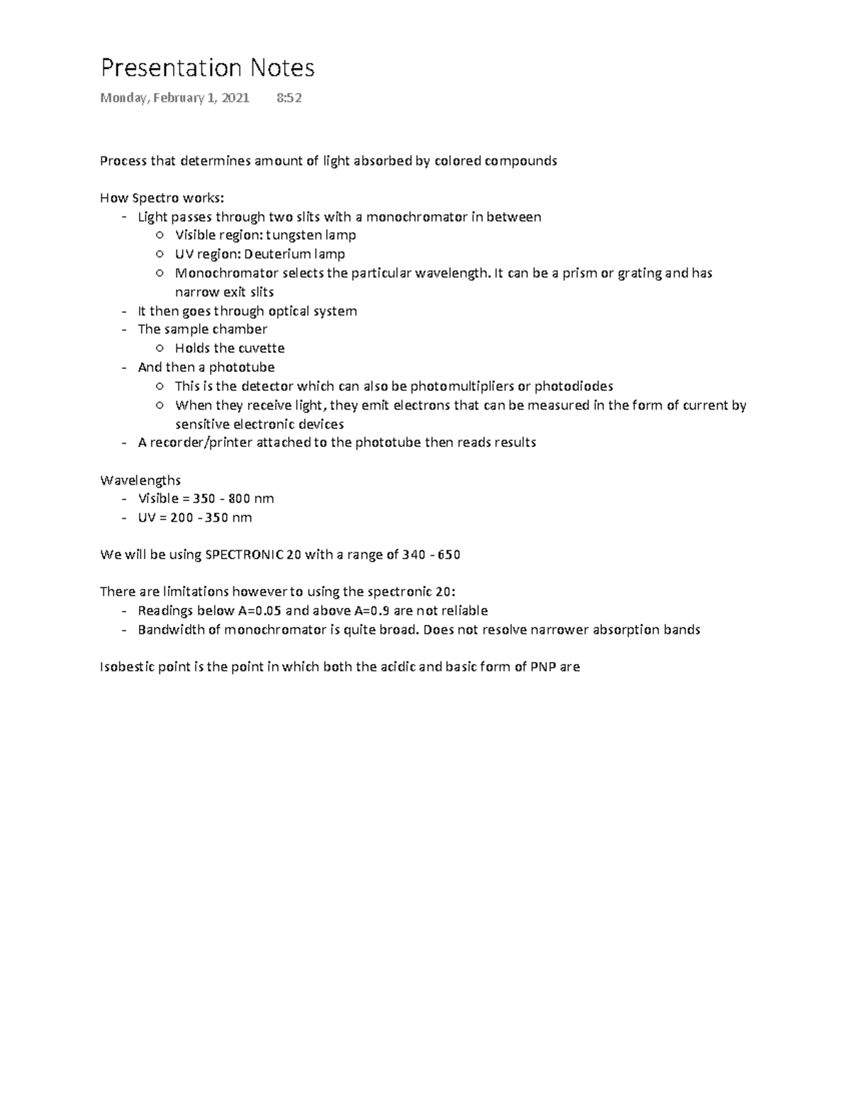 Biochem lab Process that determines amount of light absorbed by