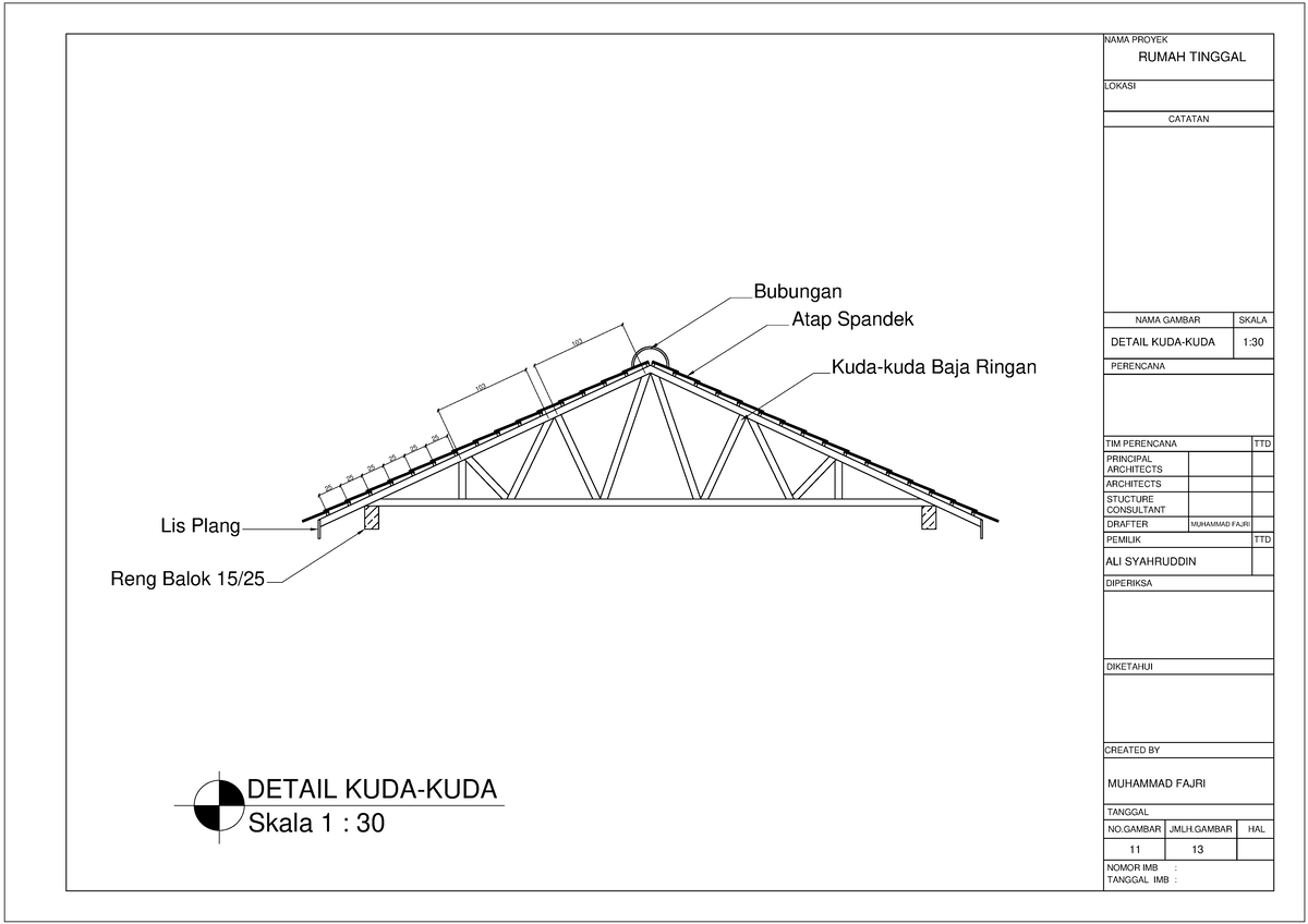 Gambar Detail Struktur - RUMAH TINGGAL LOKASI CATATAN NAMA GAMBAR SKALA ...