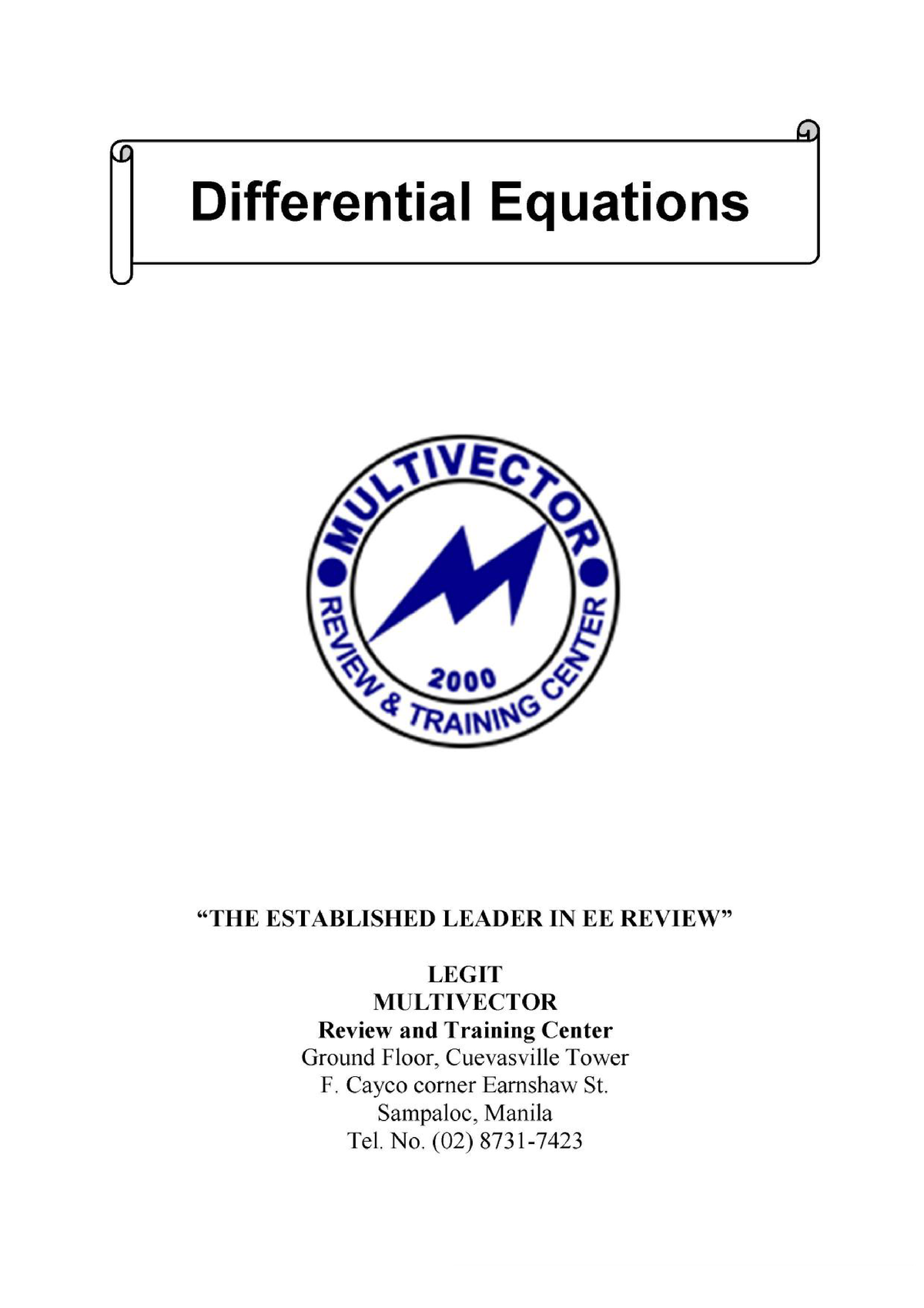 Differential Equations Lecture Material - BS Electrical Engineering ...