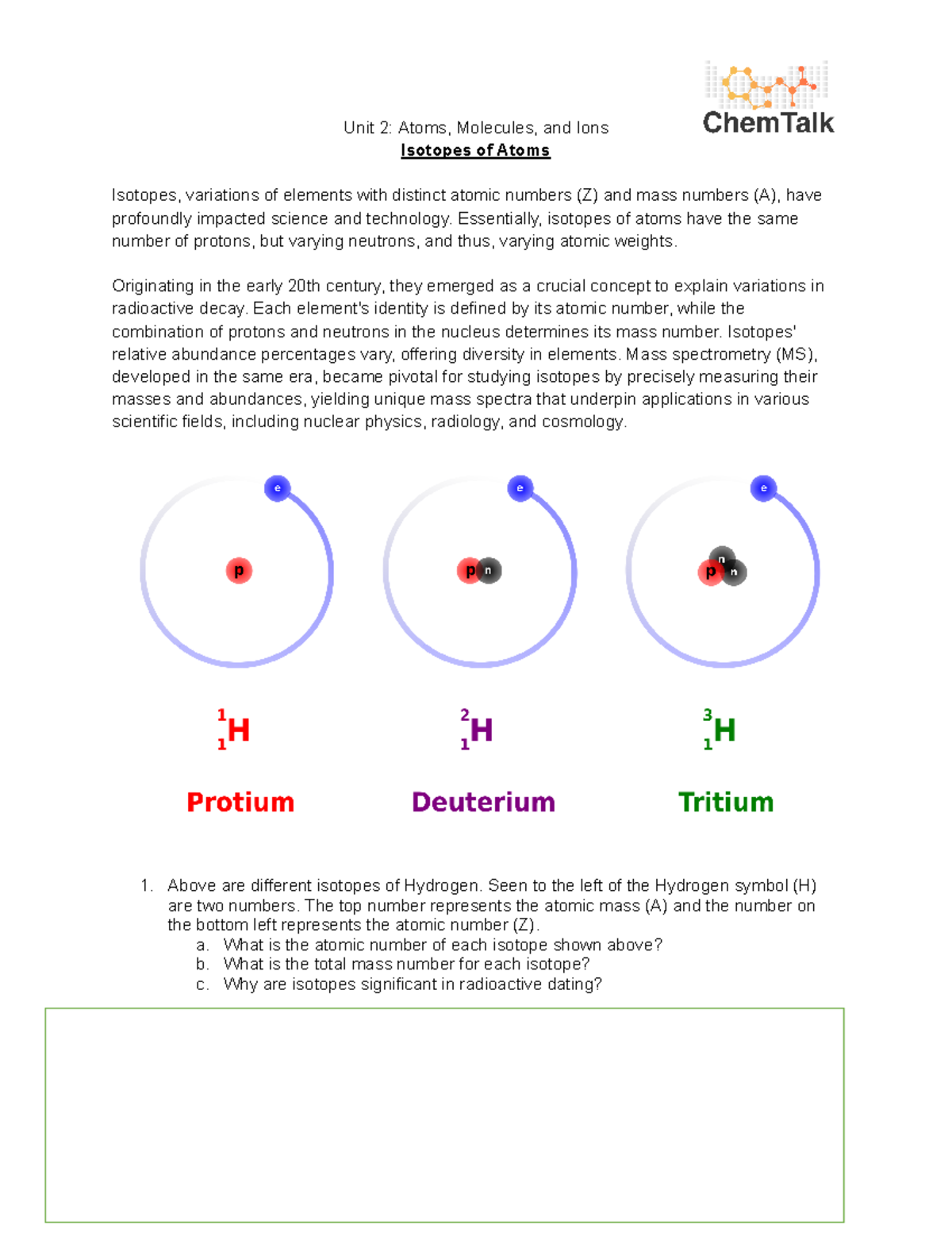 Isotopes-of-Atoms - no more - Isotopes of Atoms Isotopes, variations of ...