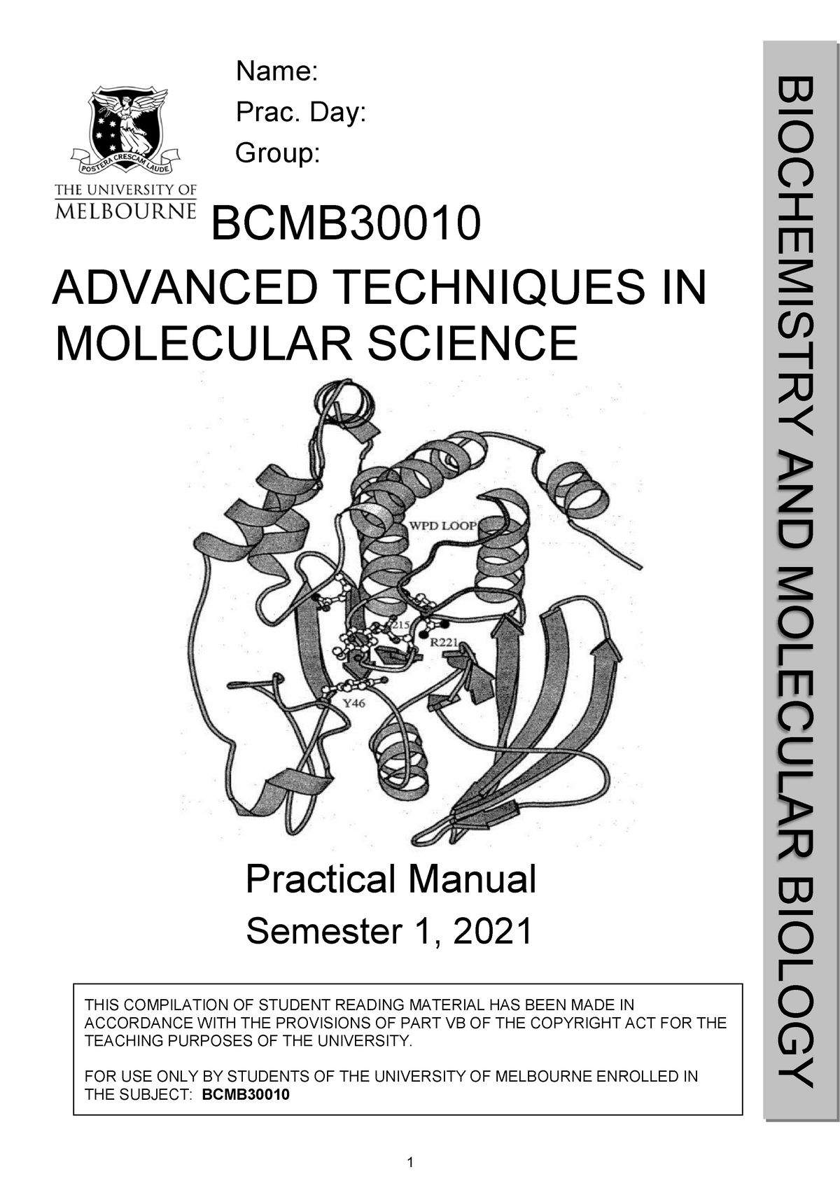 BCMB30010 Sem1 2021 Manual Part1 Introduction - BCMB ADVANCED ...