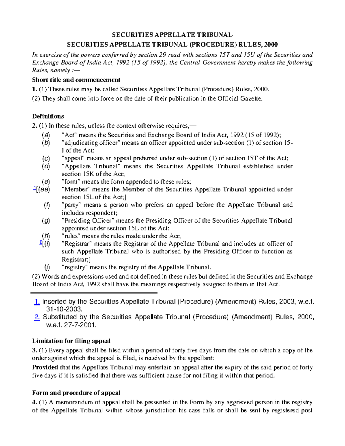 Tribunal SAT - Hello - SECURITIES APPELLATE TRIBUNAL SECURITIES ...