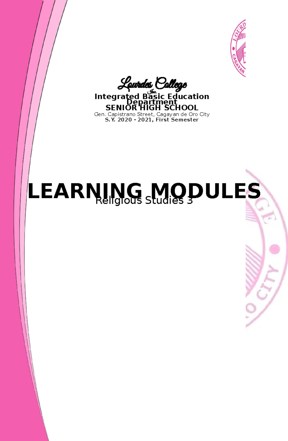Module 2 TASK 2 lecture notes Lourdes College Inc. Integrated Basic