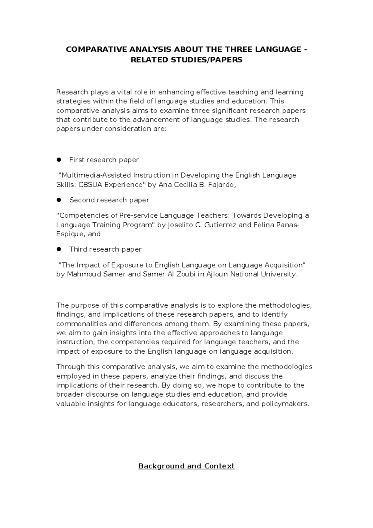 000 Group-6- Comparative- Analysis - COMPARATIVE ANALYSIS ABOUT THE ...