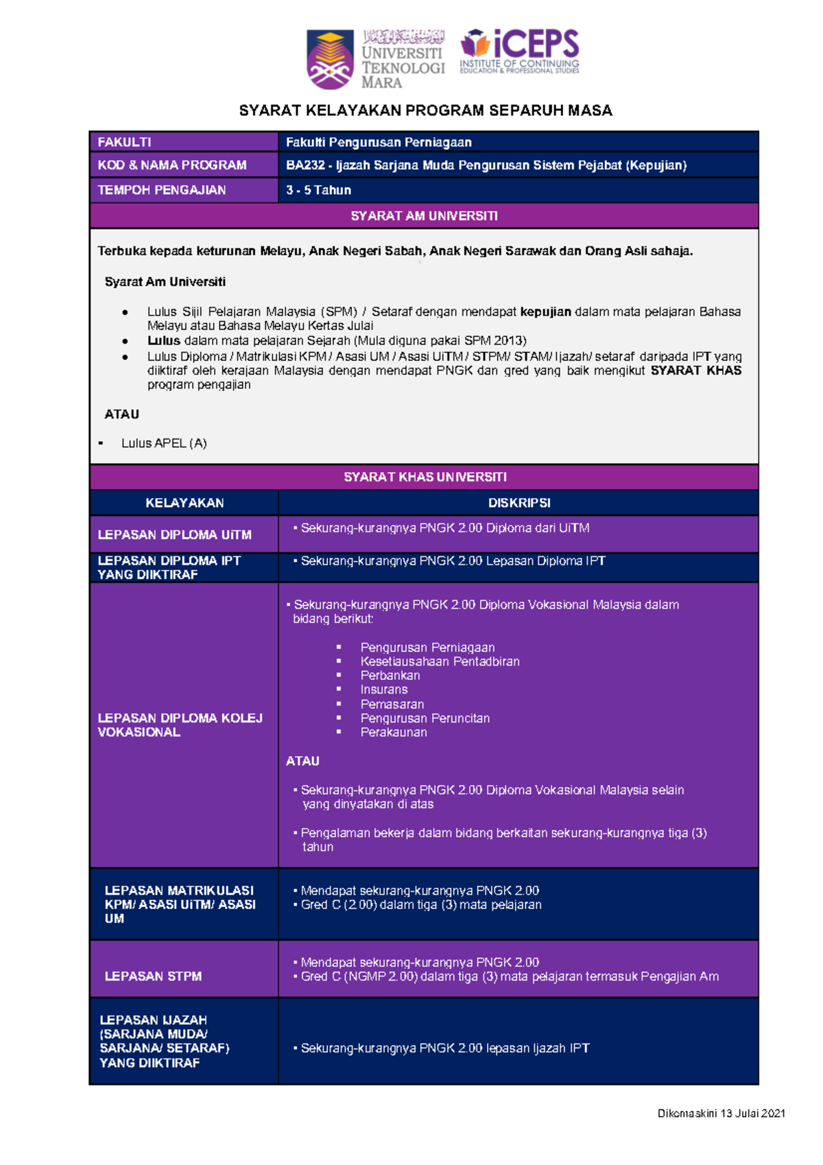 sarjana-muda-pengurusan-sistem-pejabat-senarai-bidang-yang-ditawarkan