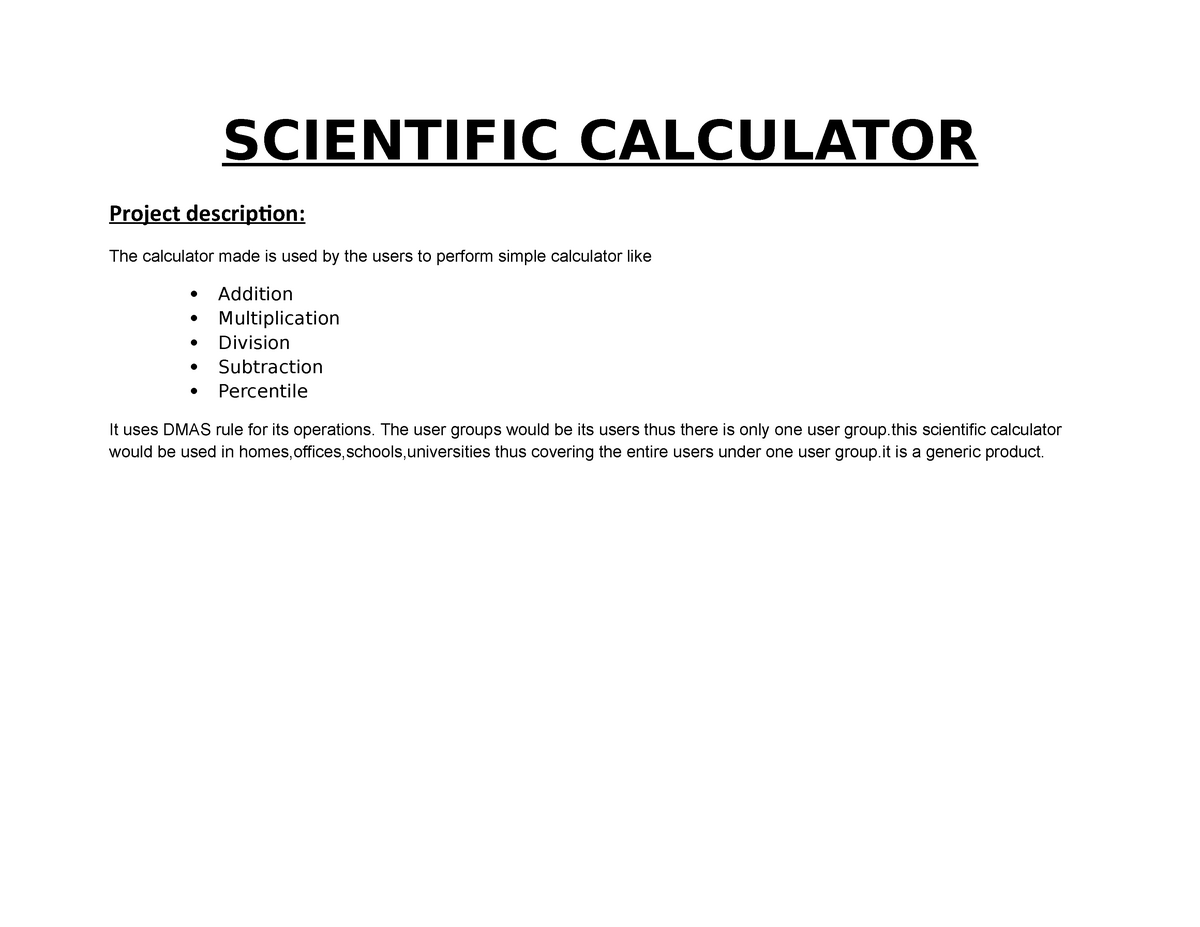 essay on scientific calculator