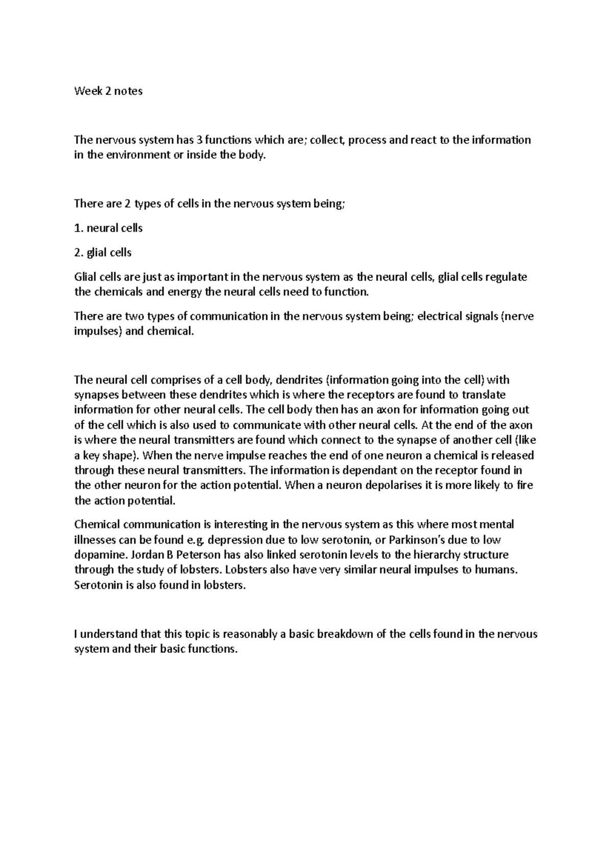 Week 1-4 notes for introduction to psychology - Week 2 notes The ...