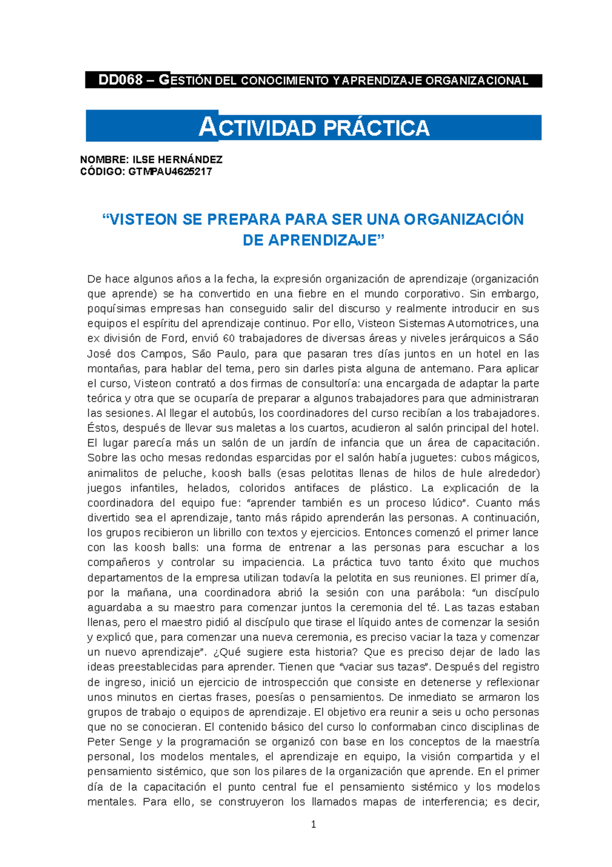 DD068-CP-CO-Esp V1r0 Ilse Hernández - DD068 – GESTIÓN DEL CONOCIMIENTO ...