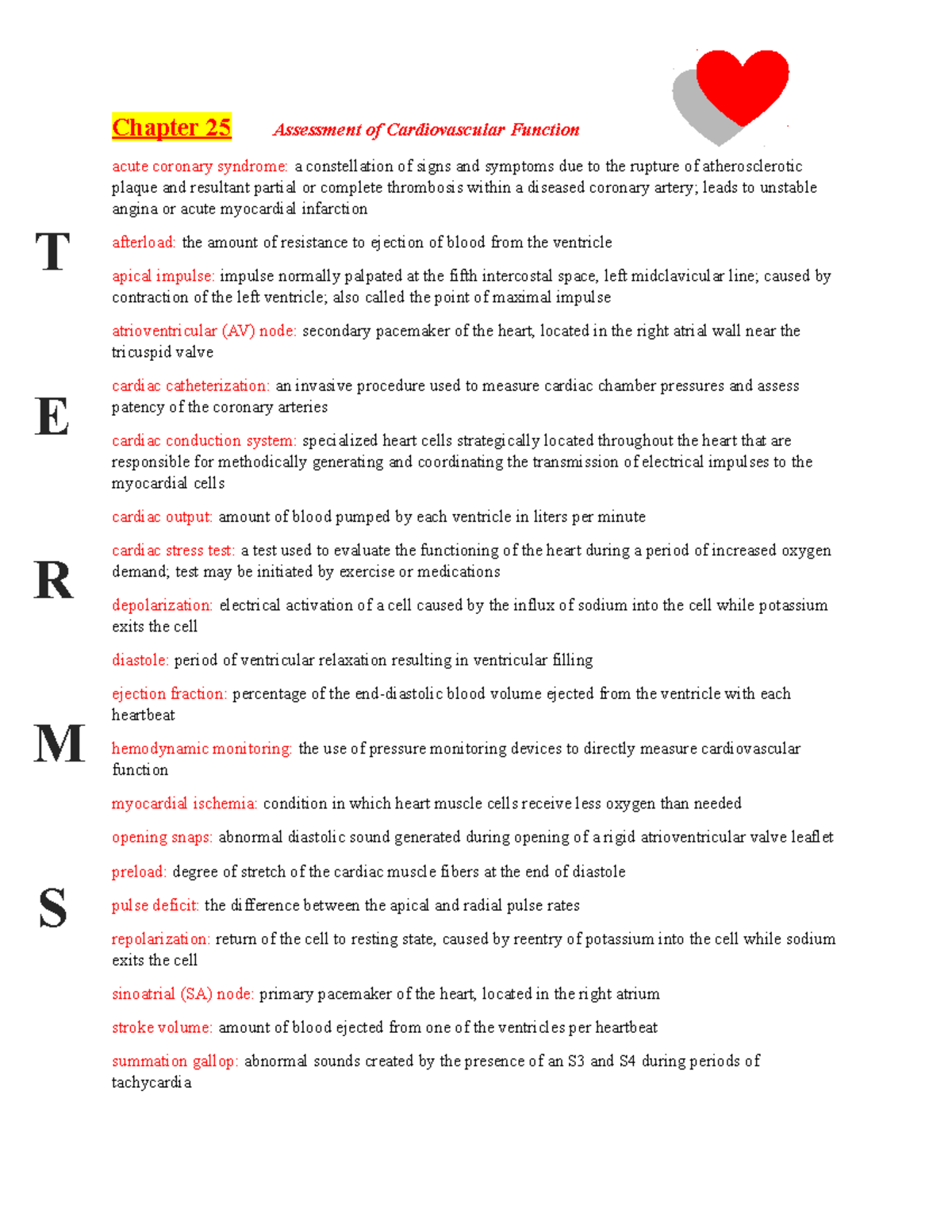 Ch25 - Ch 25 - Chapter 25 Assessment Of Cardiovascular Function Acute ...