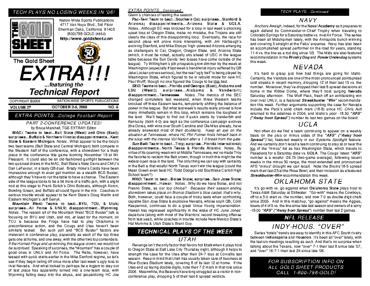 TGS extra wk 6 good NationWide Sports Publications 4717 Van Nuys