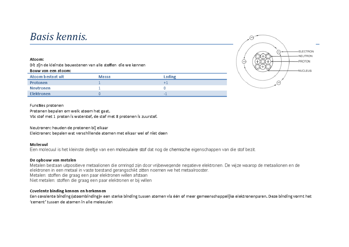 Samenvatting Anatomie En Fysiologie Van De Mens College , Werkgroepen