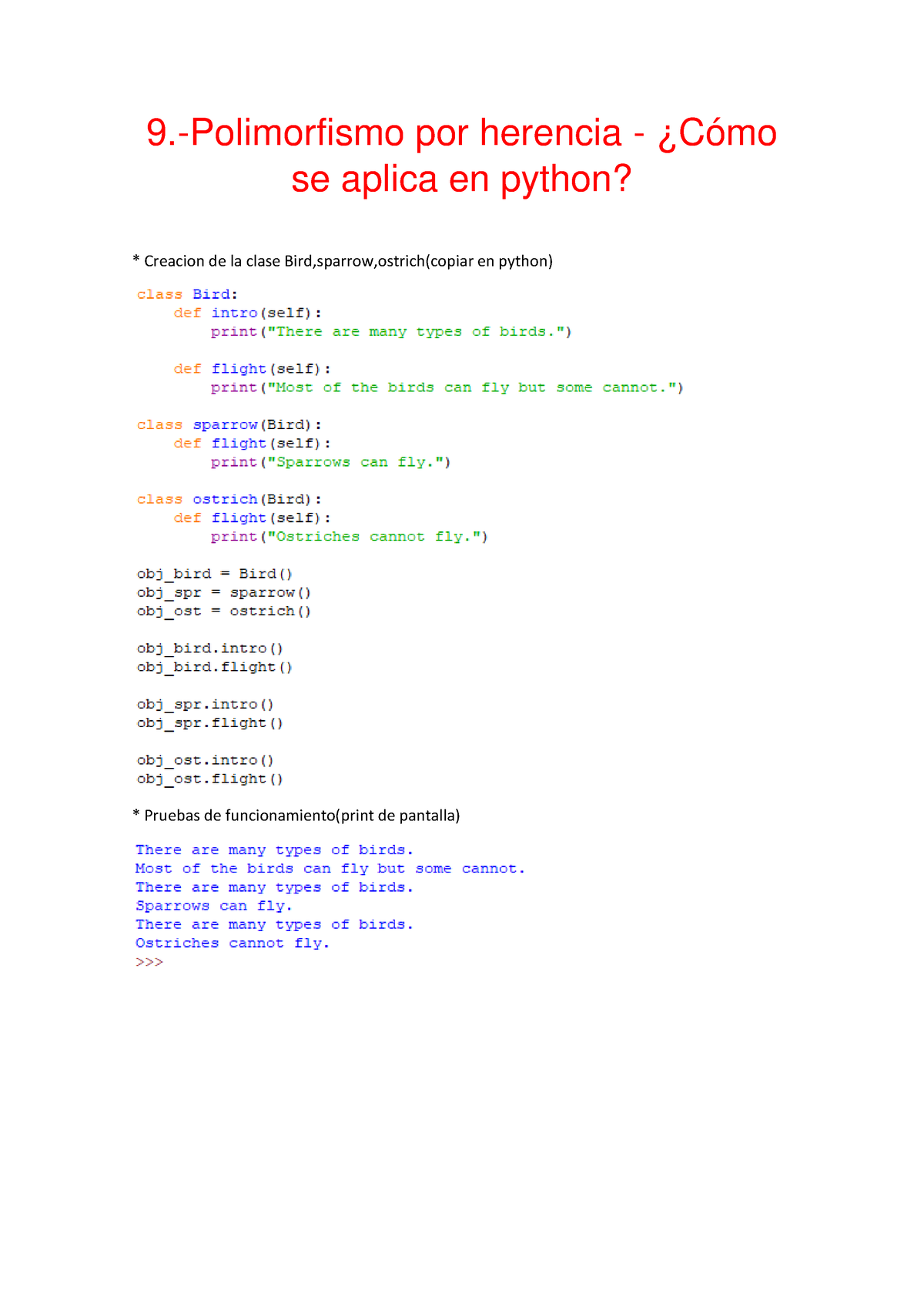 Herencia Y Polimorfismo En Python Herencia Y Polimorfismo En Python