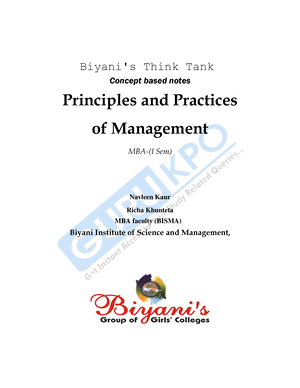 Principles OF Management Question AND Answers - PRINCIPLES OF ...