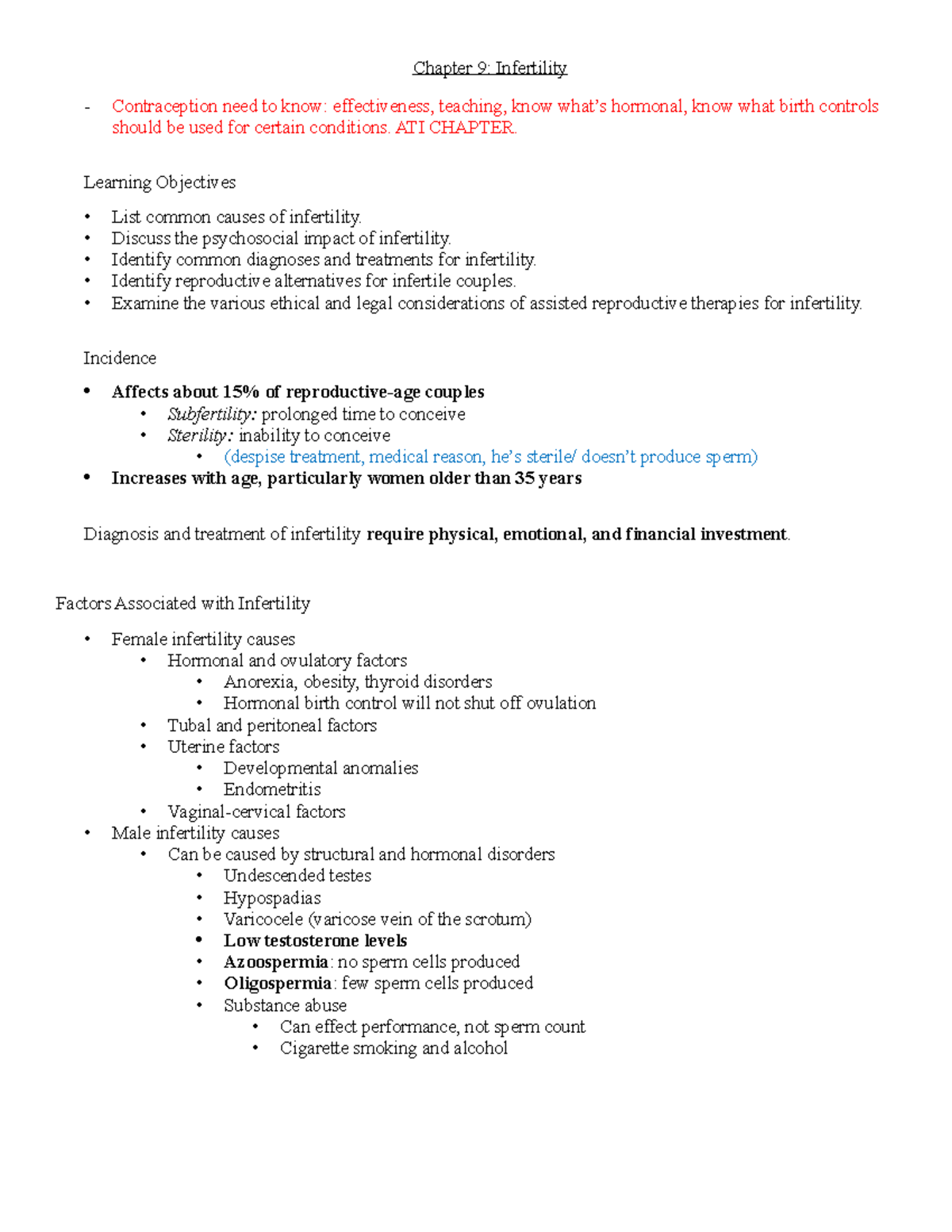 OB Chapter 9 - Maternity and Care of child study guides - Chapter 9 ...