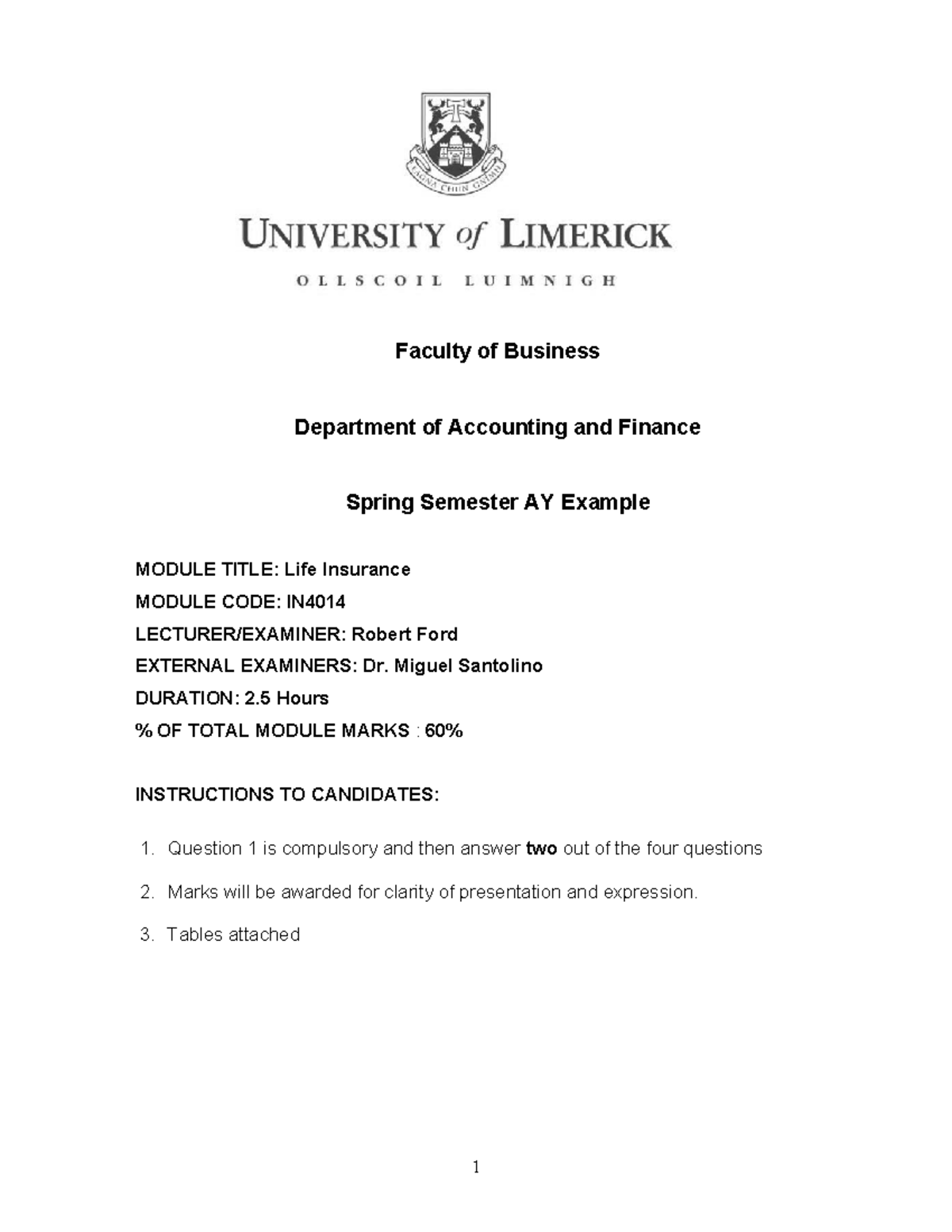 Tutorial Week 11 - Example Paper - Faculty of Business Department of ...