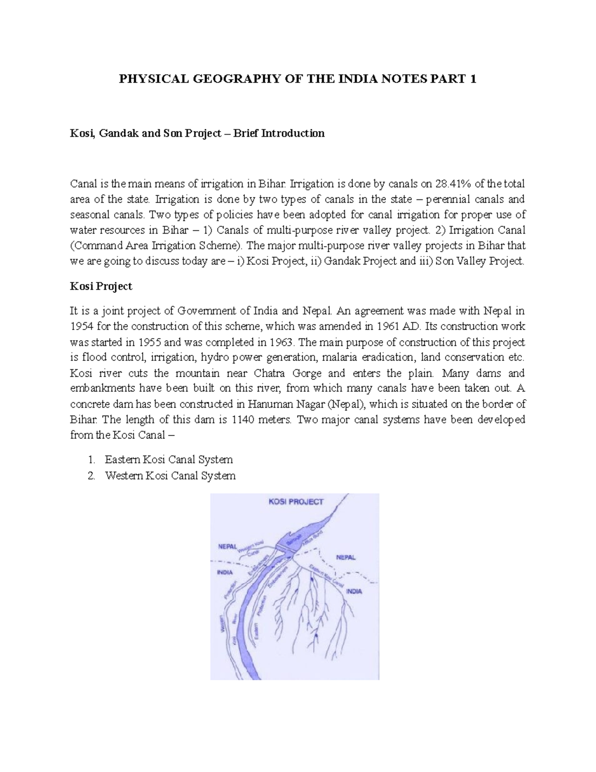 Physical Geography OF THE India Notes PART 1 PHYSICAL GEOGRAPHY OF