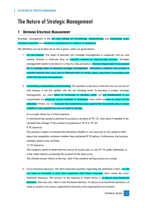 Strategic Management Handout - FUNDAMENTALS OF STRATEGIC MANAGEMENT ...