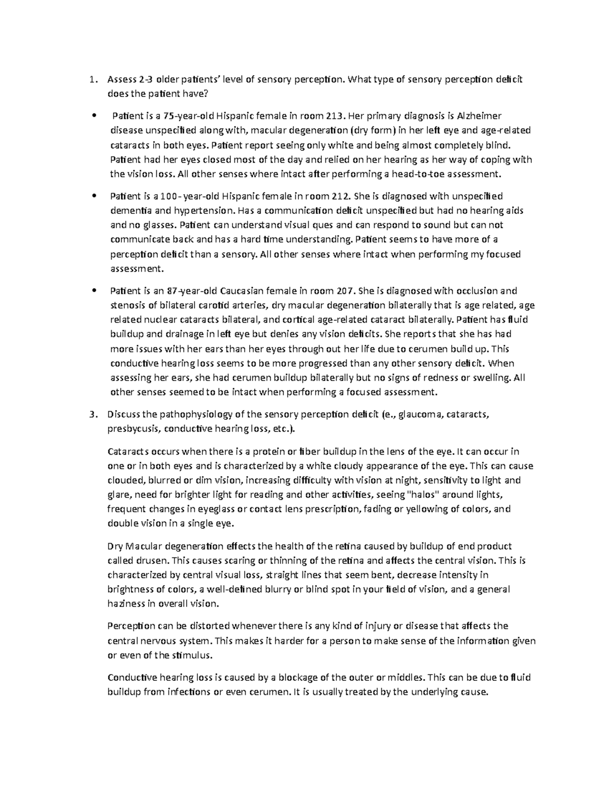 Sensoryperception - Assessing patients with sensory deficit - Assess 2 ...