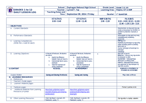 DLL 08 - Daily Lesson Log - GRADES 1 to 12 DAILY LESSON LOG School ...