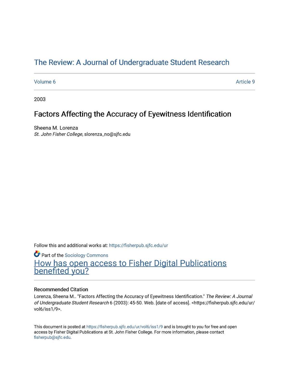 the review a journal of undergraduate student research