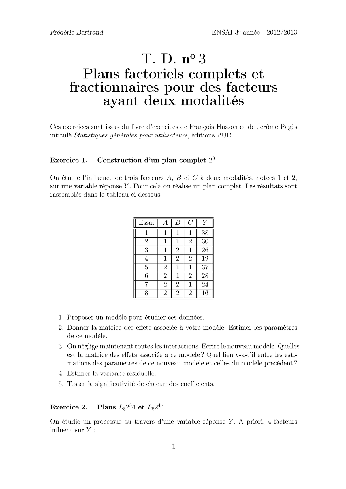 TD3 Ensai - Good - Frédéric Bertrand ENSAI 3 Année - 2012/ T. D. N O 3 ...