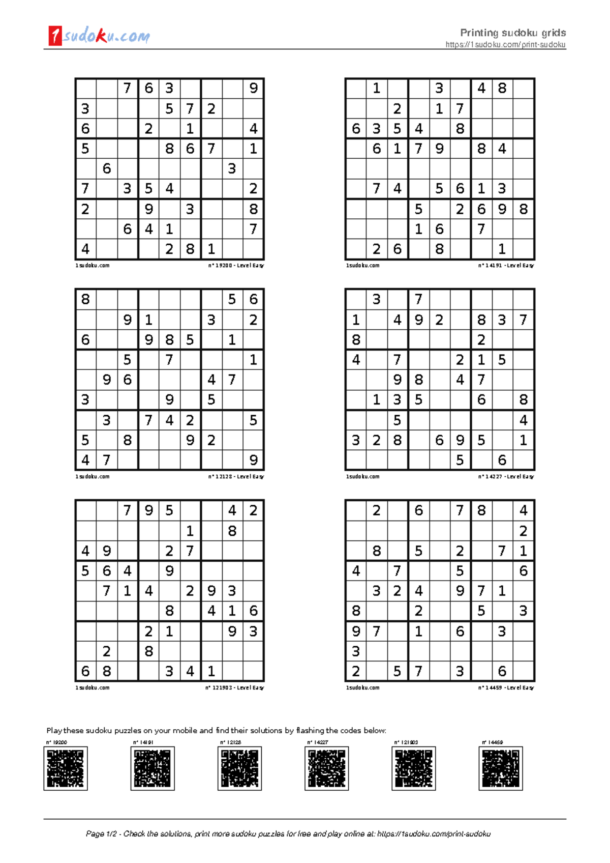 Grade 4 AND 5 Sudoku - dfdf - 1sudoku/print-sudoku 1sudoku n° 121903 ...