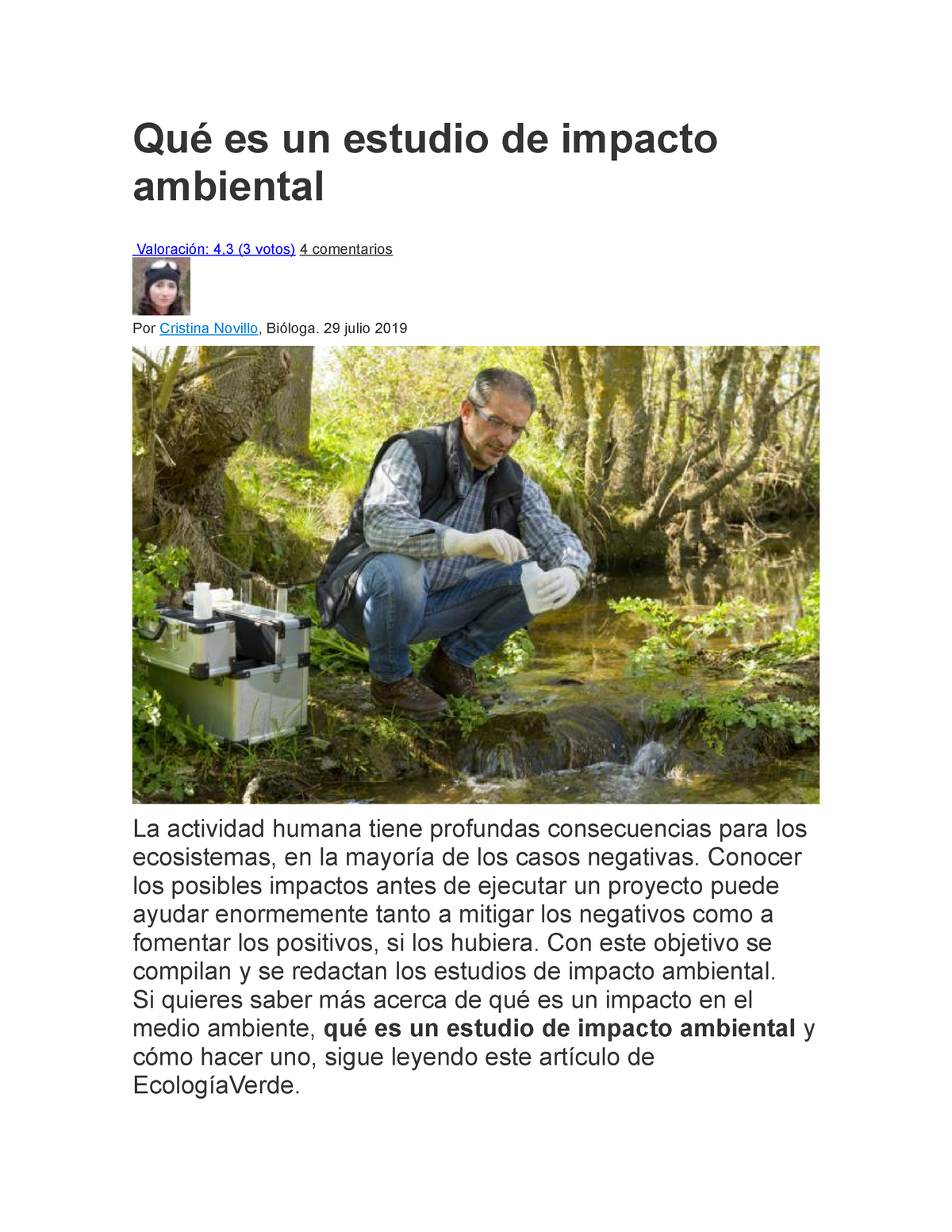 Qué Es Un Estudio De Impacto Ambiental - Ecologia Y Desarrollo ...