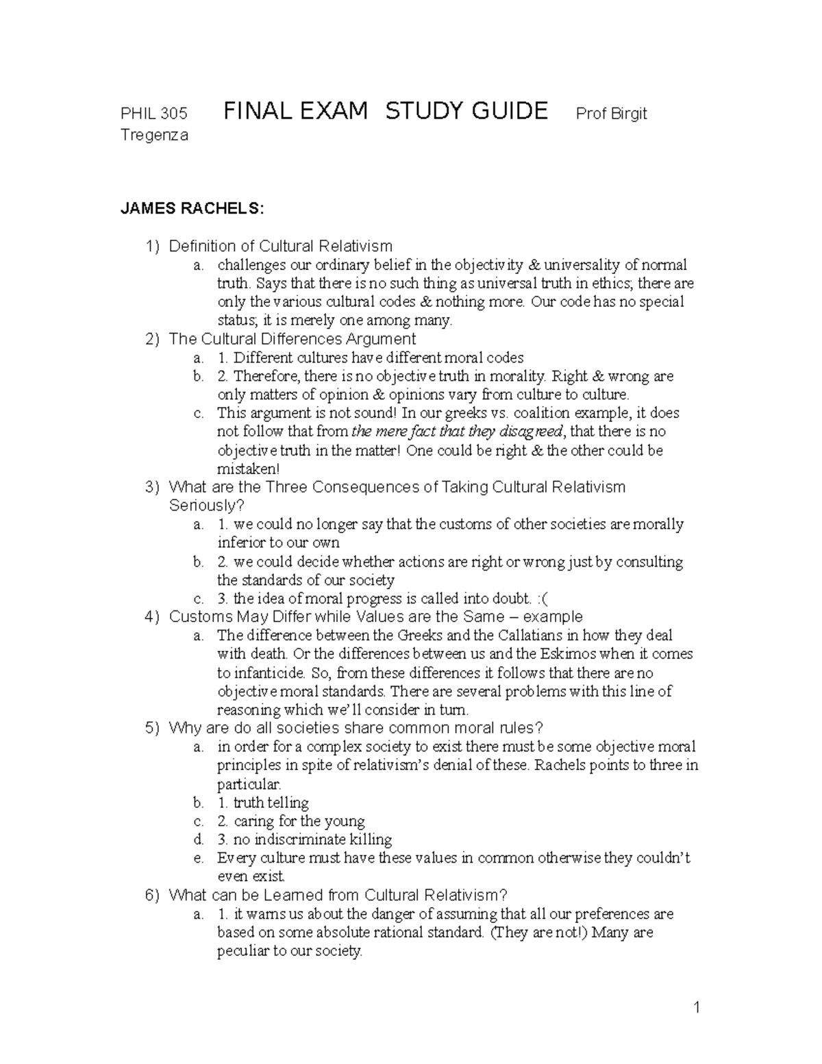 PHIL 305 Final EXAM Study Guide-Brenkert - PHIL 305 FINAL EXAM STUDY ...