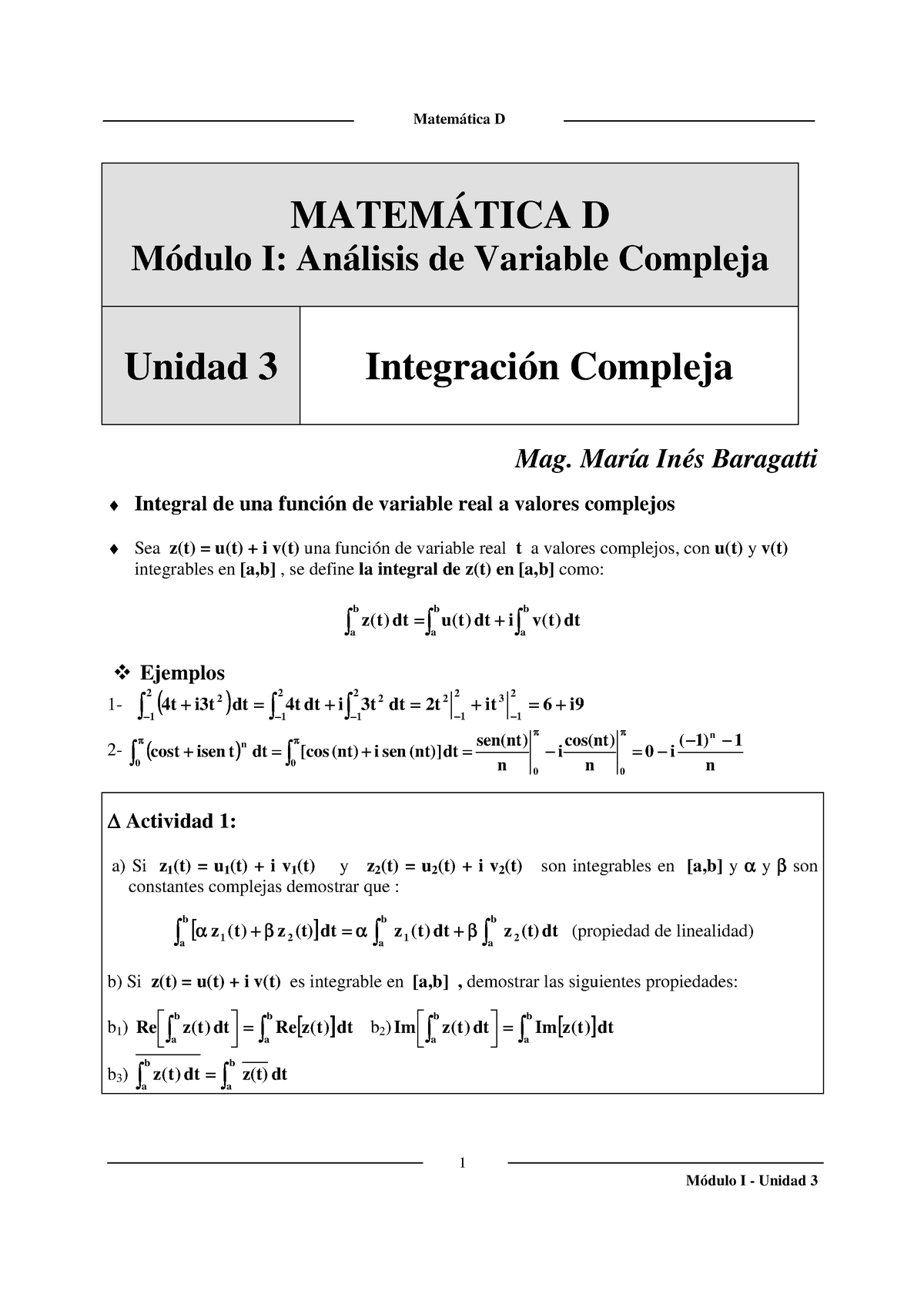 Unidad 3 Integracion Compleja Studocu