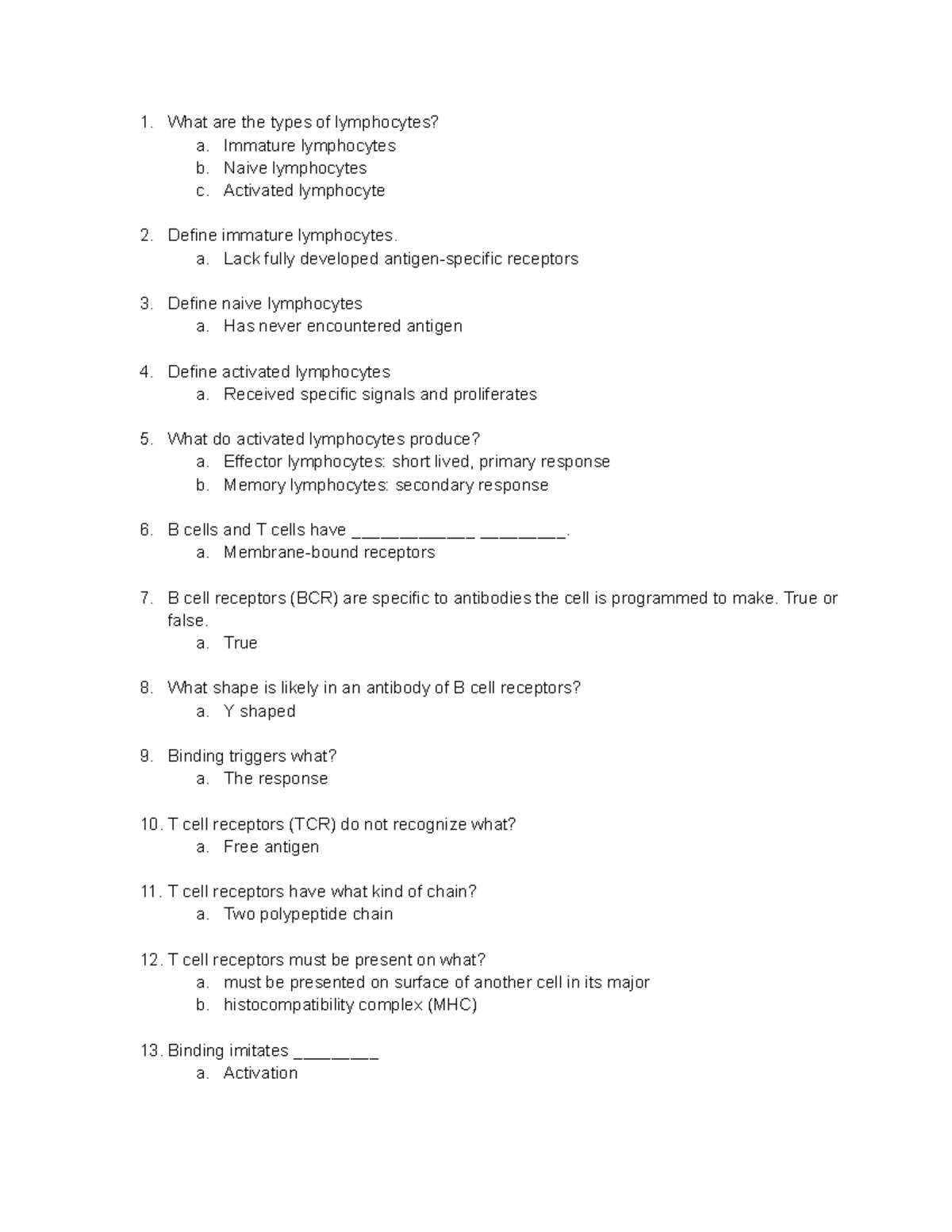 Adaptive Immune Response Study Questions - What are the types of ...