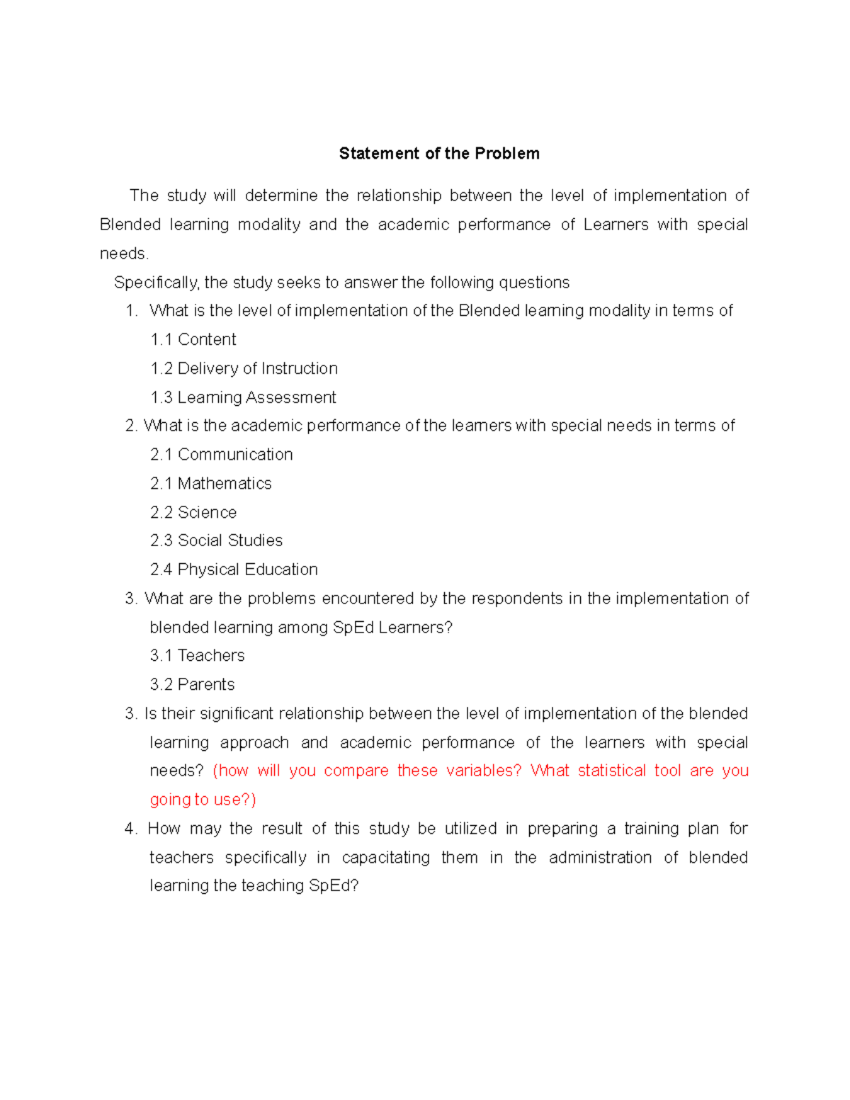 Goup 3 - This is a statement of the problem for a research. - Statement ...