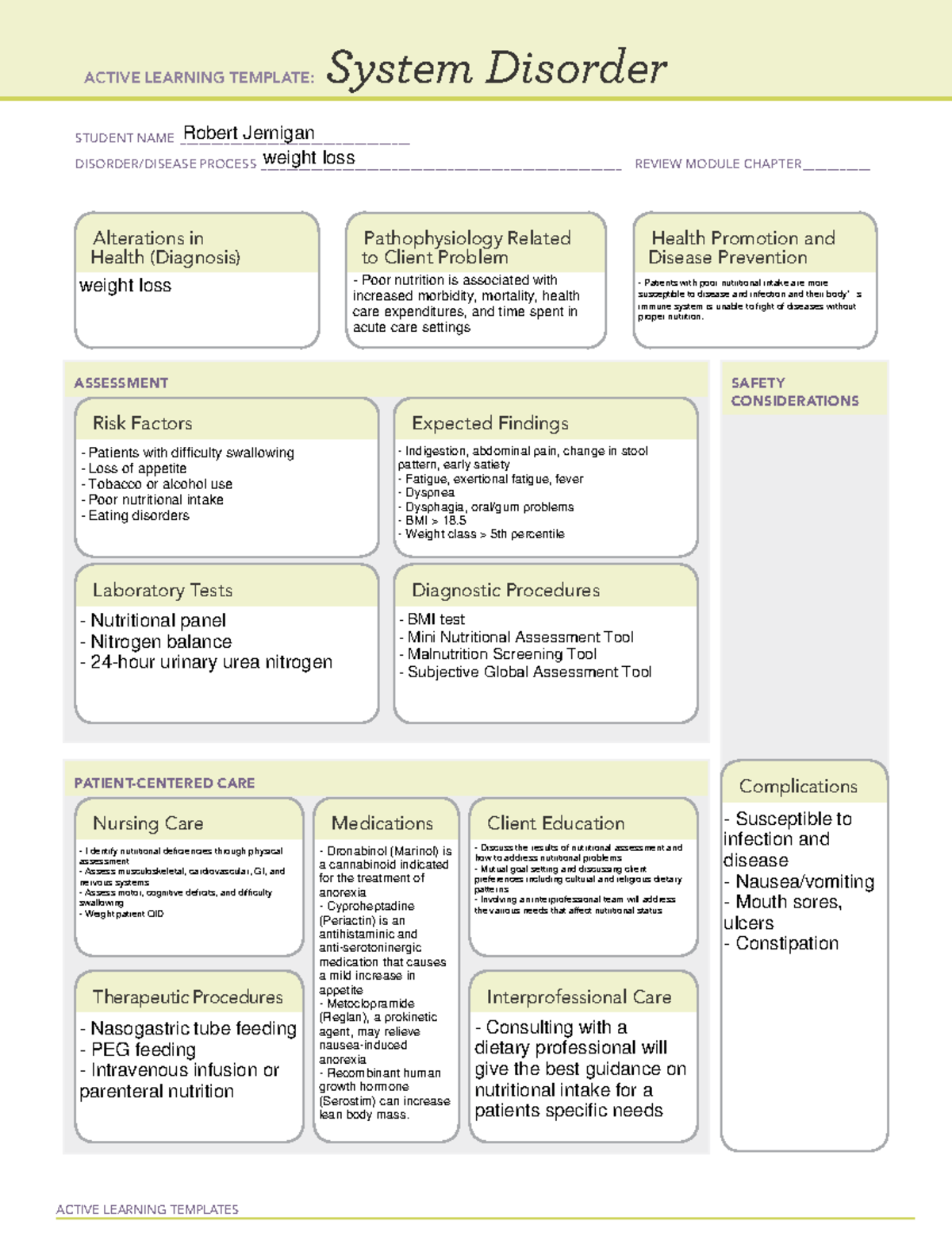 Active Template System Disorder - ACTIVE LEARNING TEMPLATES System ...