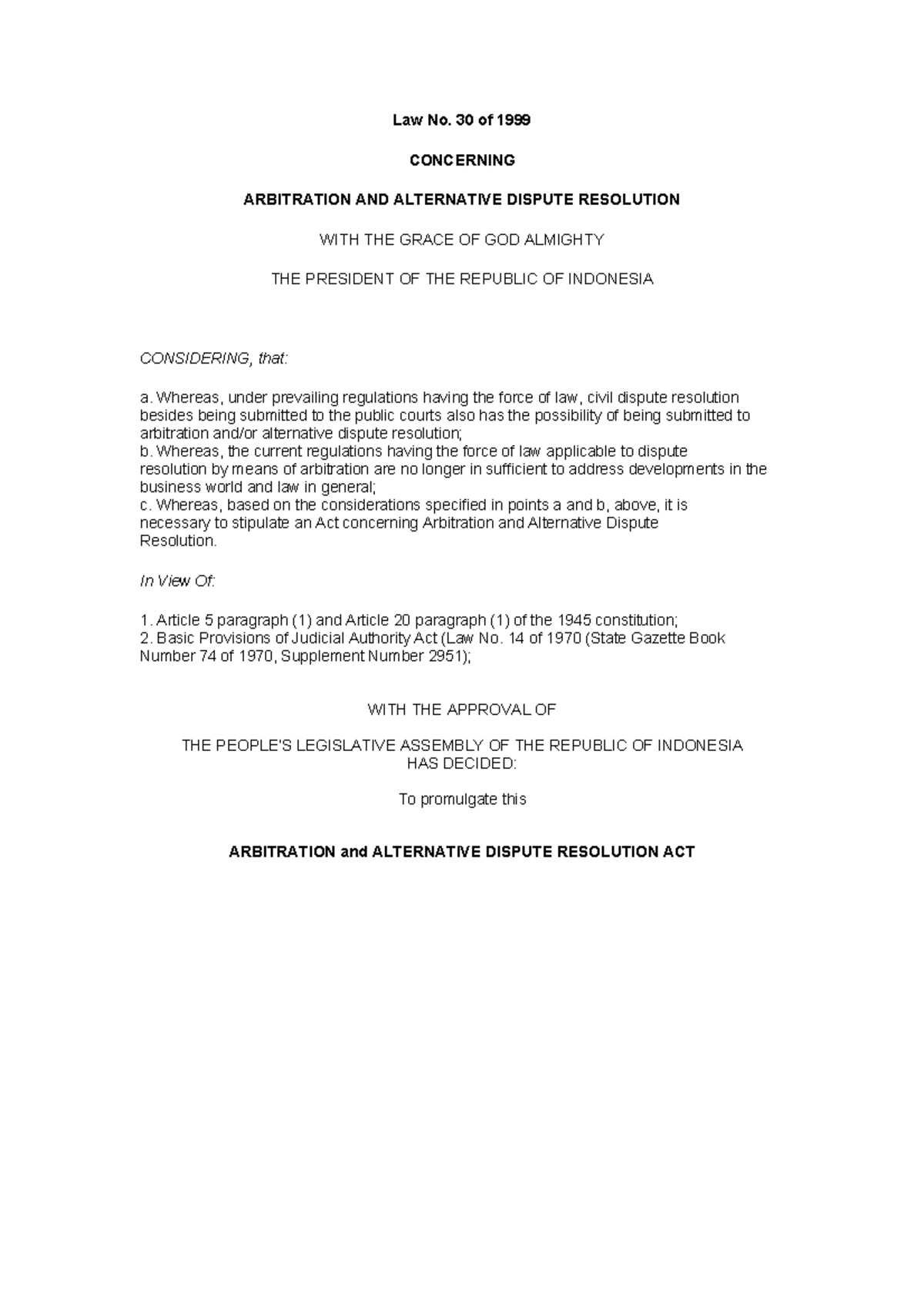 law-no-30-of-1999-on-arbitration-and-alternative-dispute-resolution