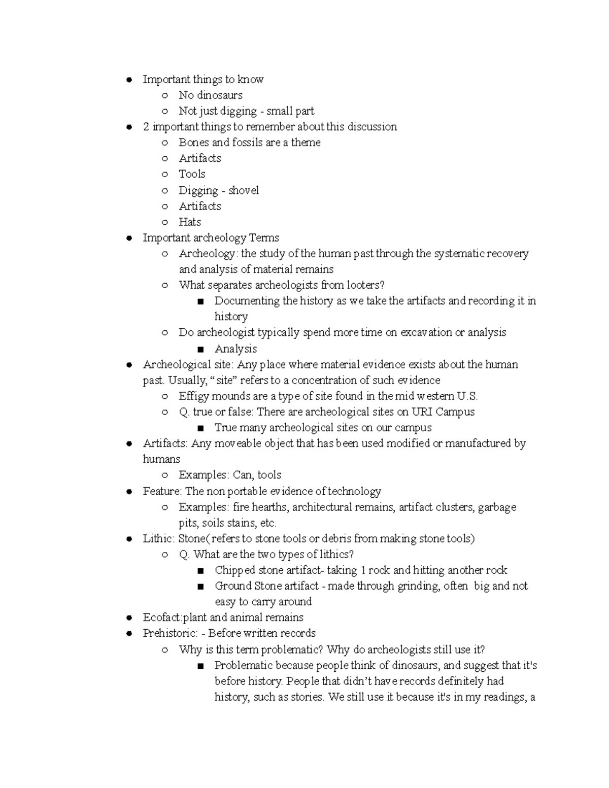 1 of Apg 202 notes - Important things to know No dinosaurs Not just ...