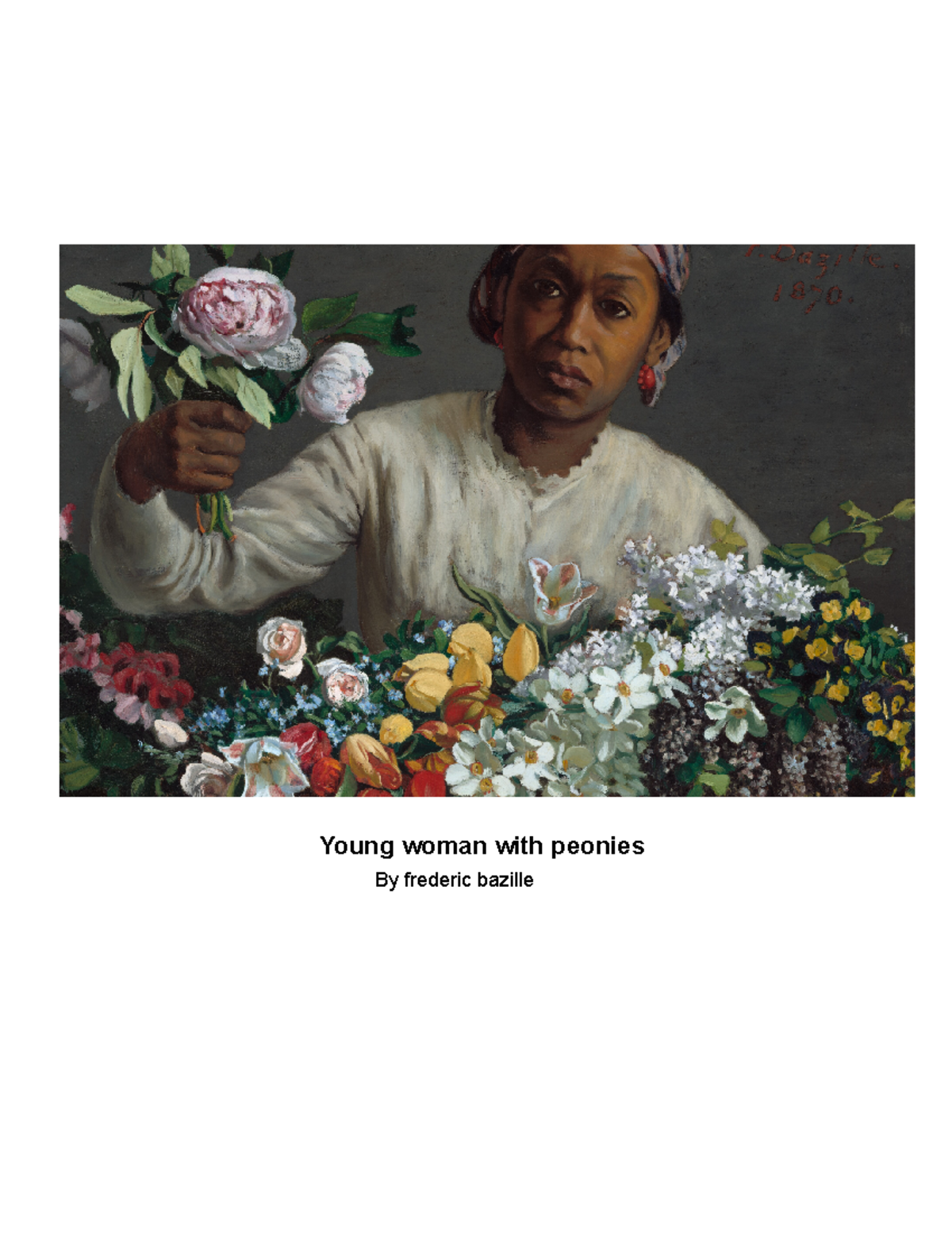 Eng - art history - Young woman with peonies By frederic bazille ...