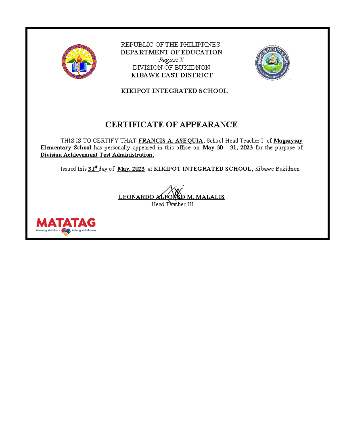 Image 10 for Certificate Of Appearance Template