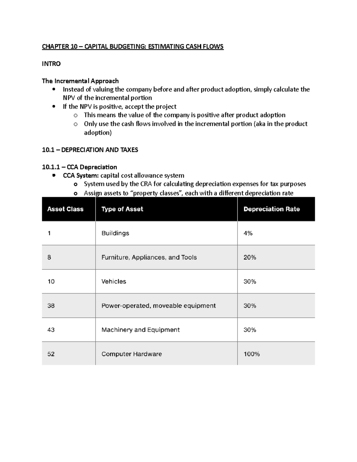 Chapter 10 - Capital Budgeting - Estimating Cash Flows - CHAPTER 10 ...