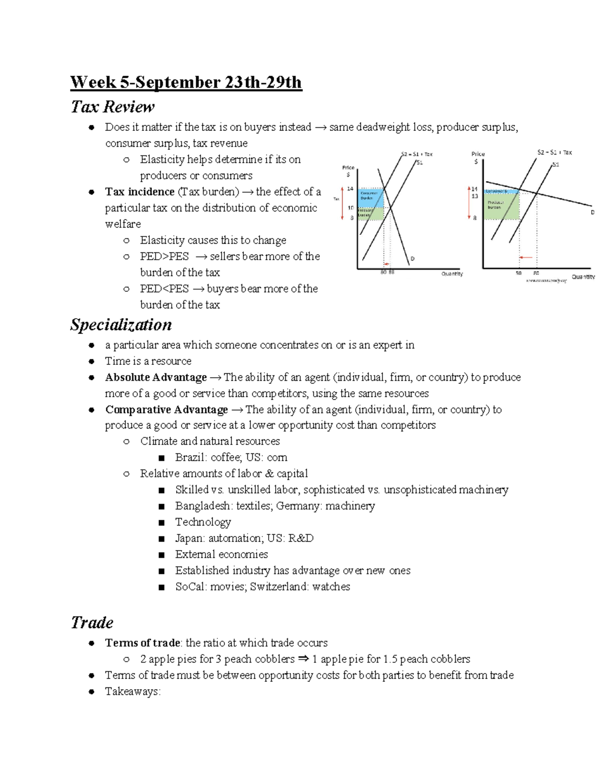 Week 5 review - Summary Principles of Economics I/Microeconomics - Week ...