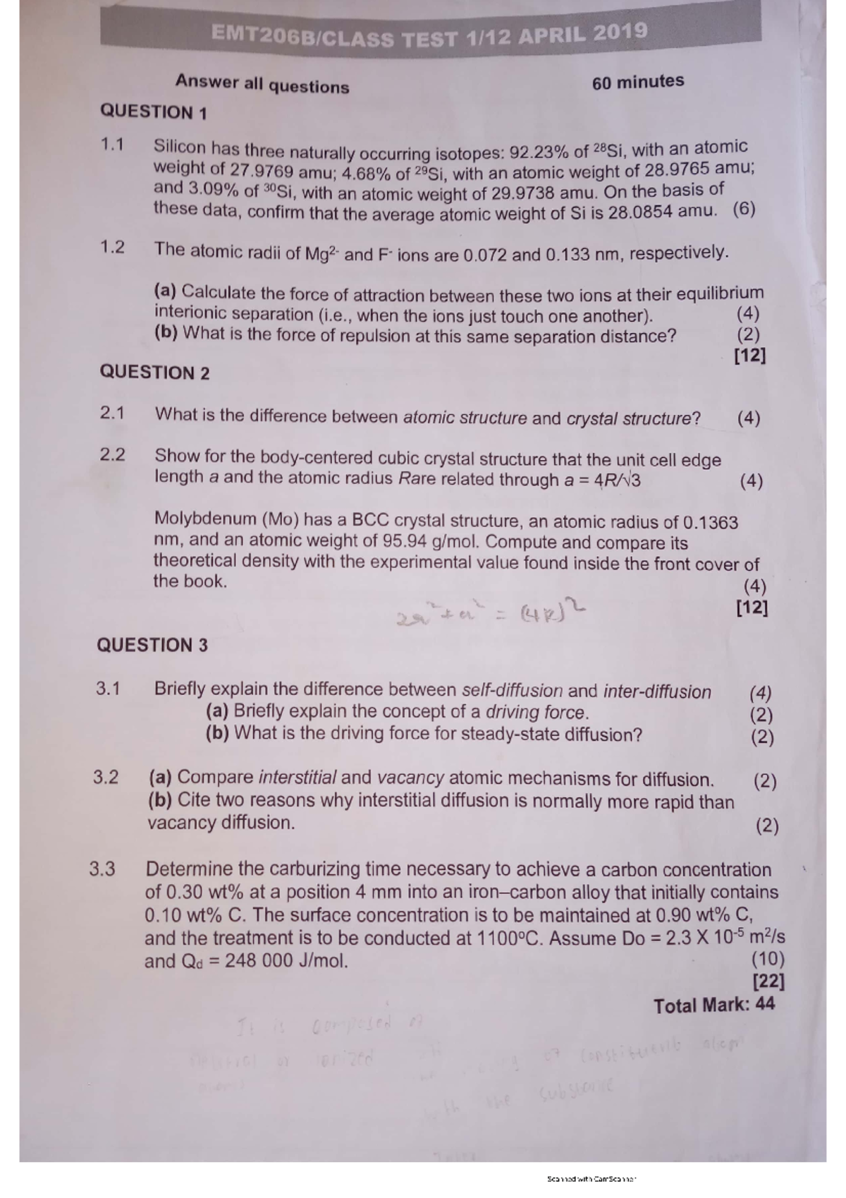 EMT question papers - MTSH601 - Studocu