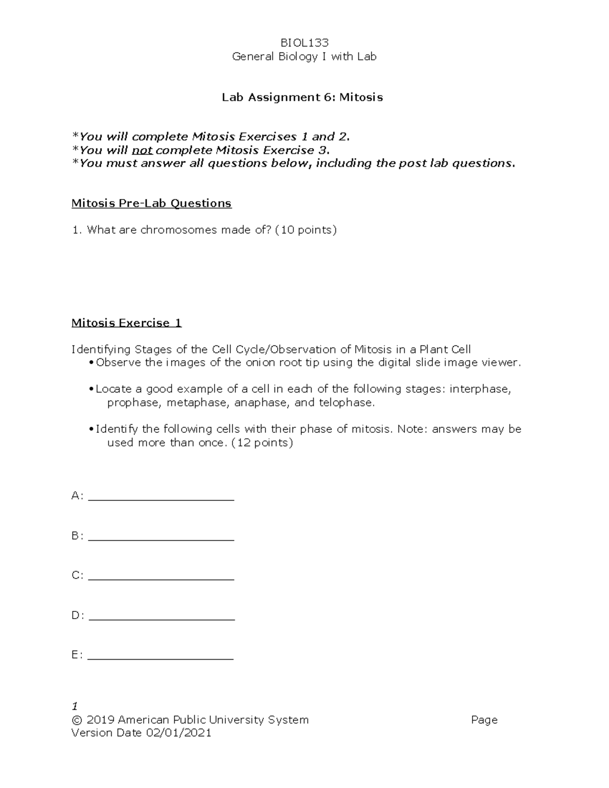 biol 133 lab assignment 6 mitosis