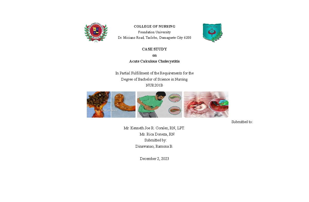 cholecystitis case study nursing