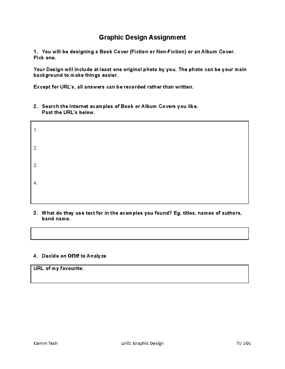 Graphic Design Assignment - Graphic Design Assignment You will be ...