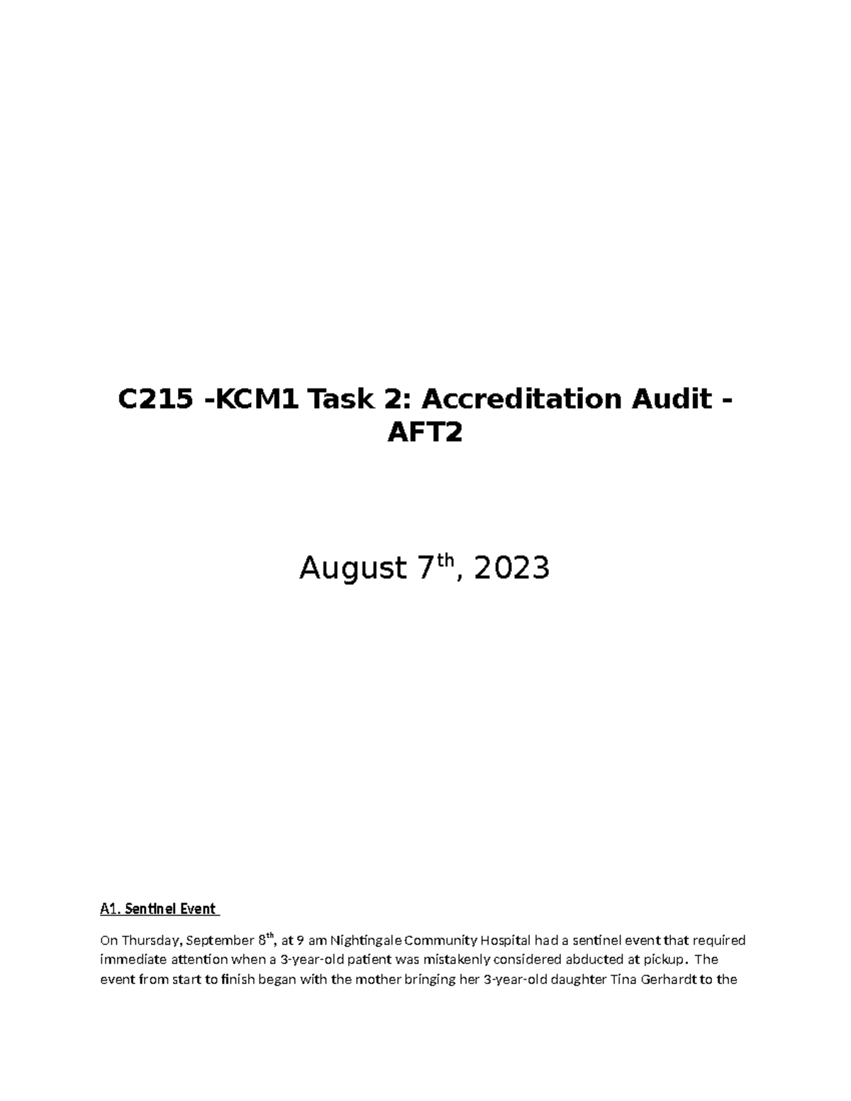 AFT2 - Task 2 (Studoc) - Task 4 - C215 -KCM1 Task 2: Accreditation ...