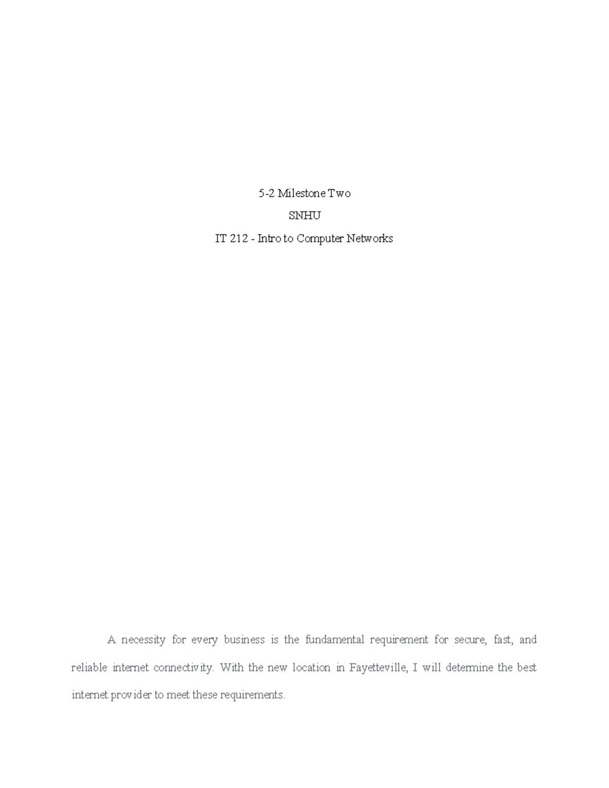 5-2 Milestone Two - 5-2 Milestone Two SNHU IT 212 - Intro To Computer ...