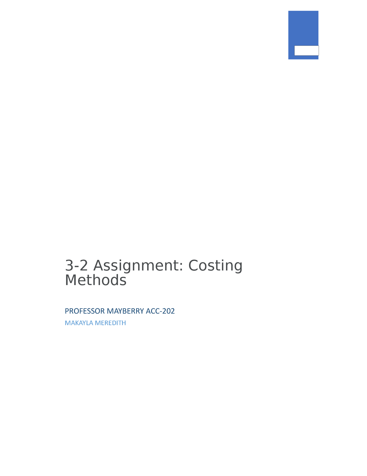 3 2 assignment costing methods