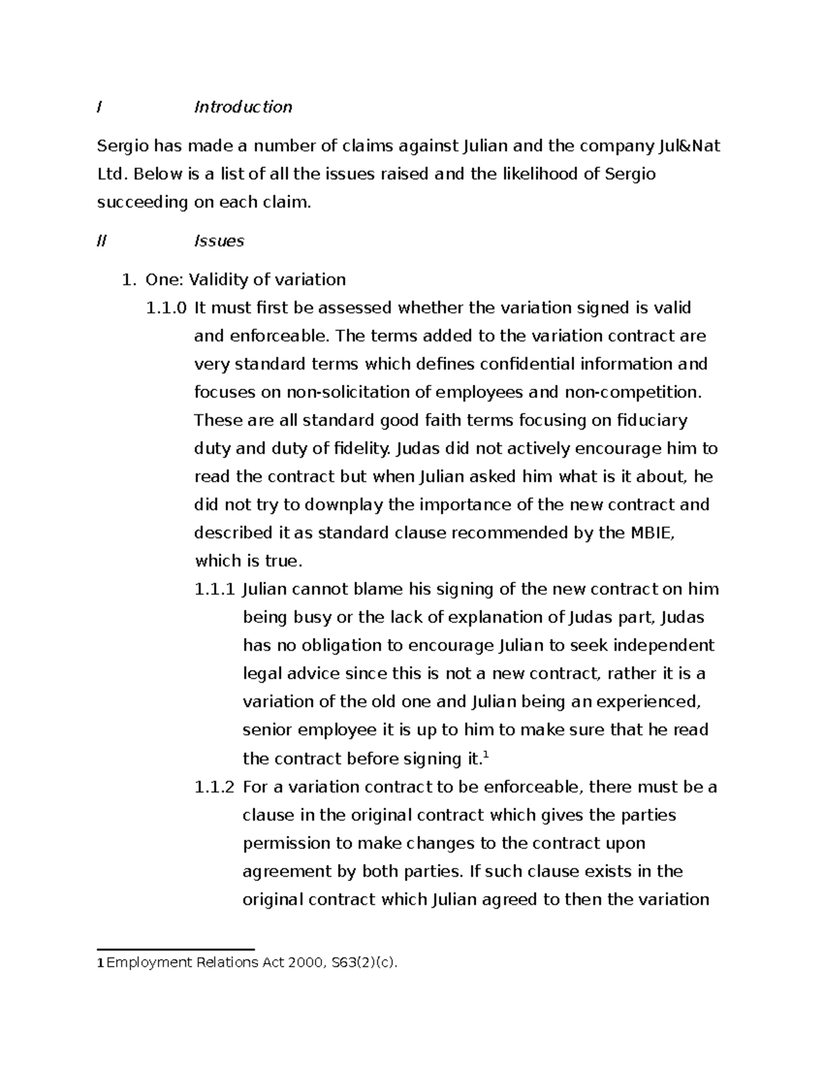 employment law assignment 2