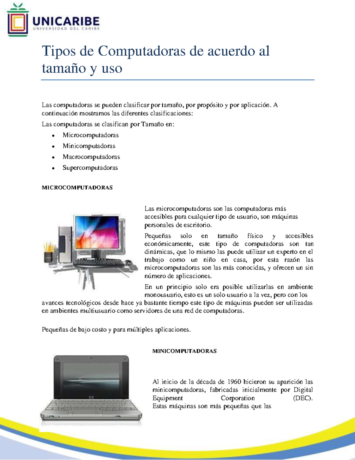 Recurso 3 Tipos De Computadoras Tipos De Computadoras De Acuerdo Al Tamaño Y Uso Las 9961